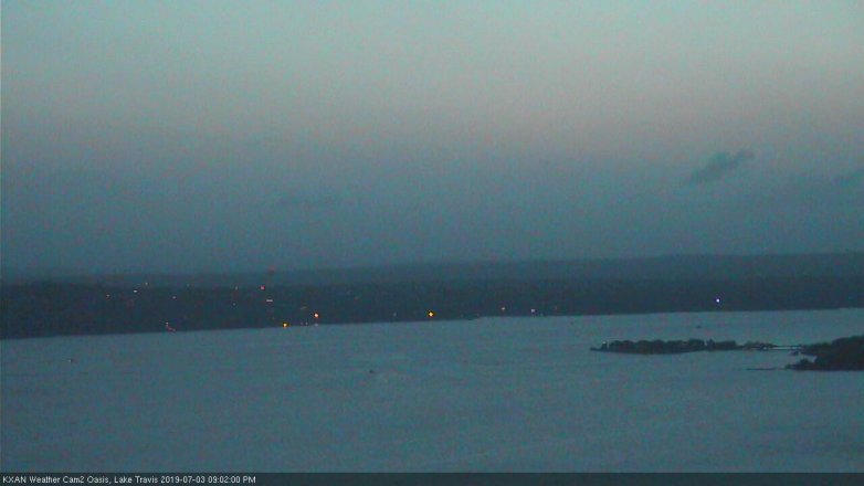Lake Travis webcam, July 3, 2019 8:05 PM CT
