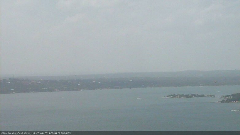Lake Travis webcam, July 4, 2019 1:25 PM CT