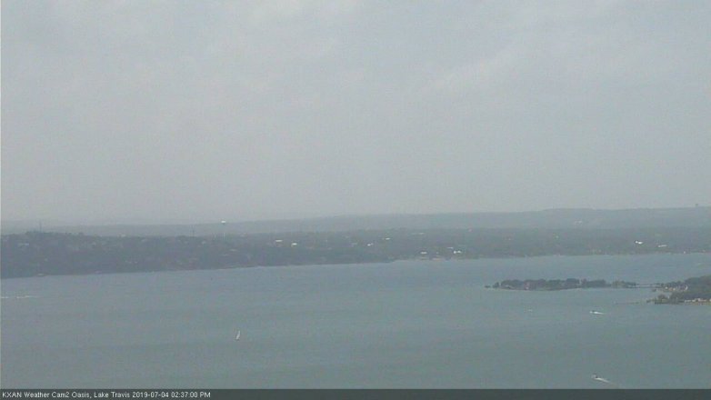 Lake Travis webcam, July 4, 2019 1:40 PM CT