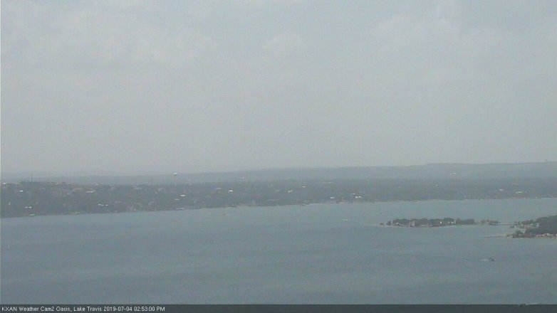 Lake Travis webcam, July 4, 2019 1:55 PM CT