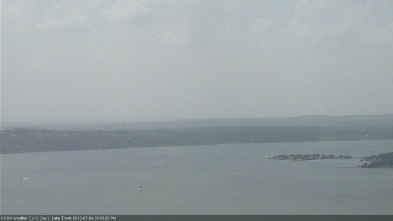 Lake Travis webcam, July 4, 2019 2:05 PM CT