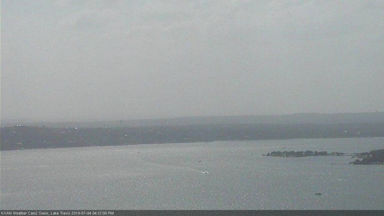 Lake Travis webcam, July 4, 2019 3:40 PM CT