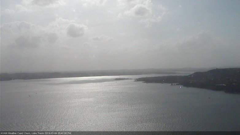 Lake Travis webcam, July 4, 2019 4:45 PM CT