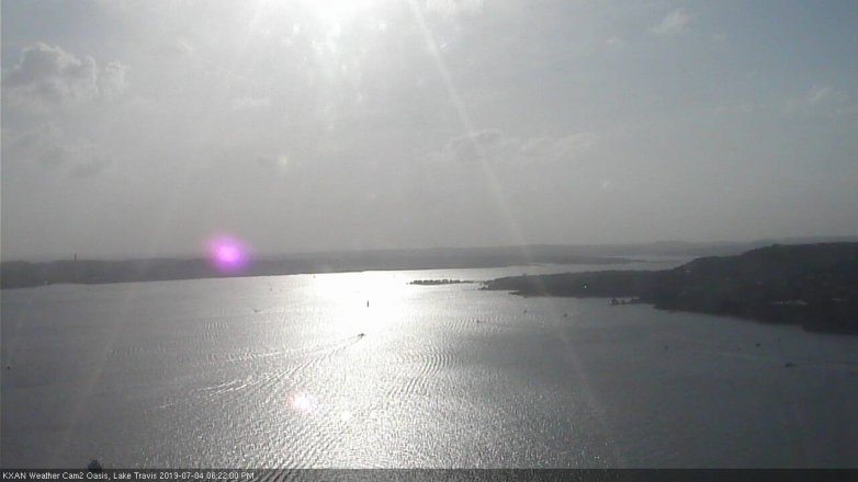 Lake Travis webcam, July 4, 2019 5:25 PM CT