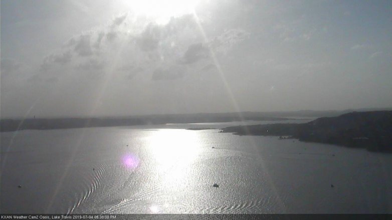 Lake Travis webcam, July 4, 2019 5:40 PM CT