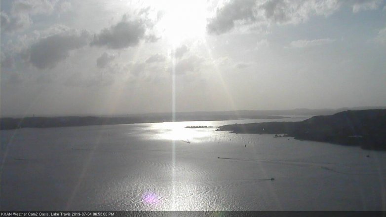 Lake Travis webcam, July 4, 2019 5:55 PM CT