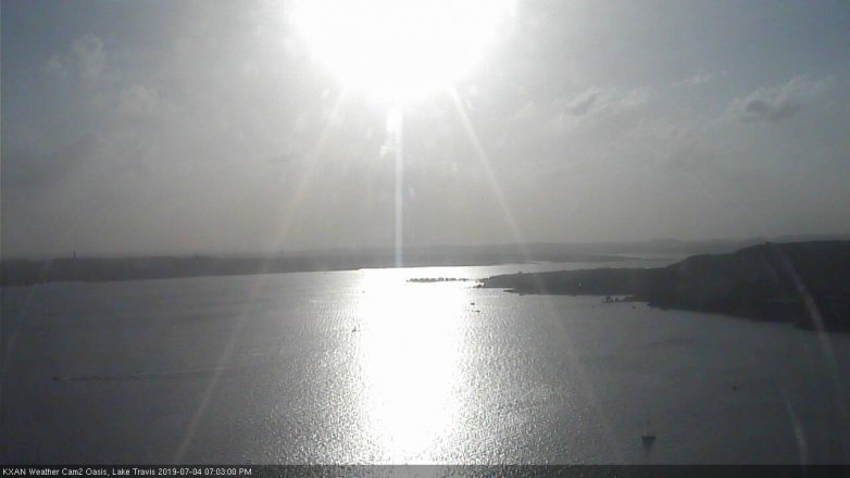Lake Travis webcam, July 4, 2019 6:05 PM CT