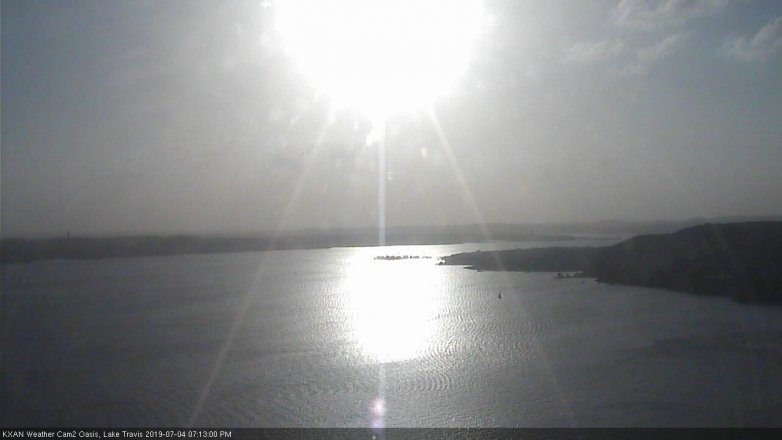 Lake Travis webcam, July 4, 2019 6:15 PM CT