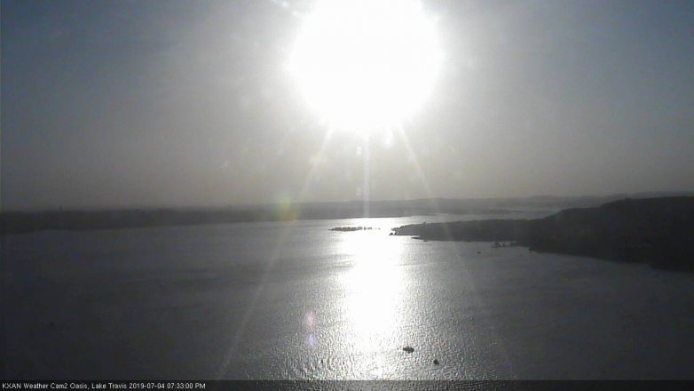 Lake Travis webcam, July 4, 2019 6:35 PM CT