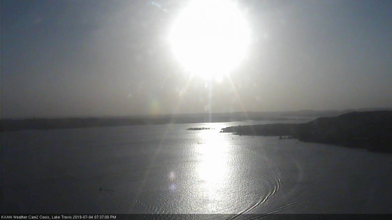 Lake Travis webcam, July 4, 2019 6:40 PM CT