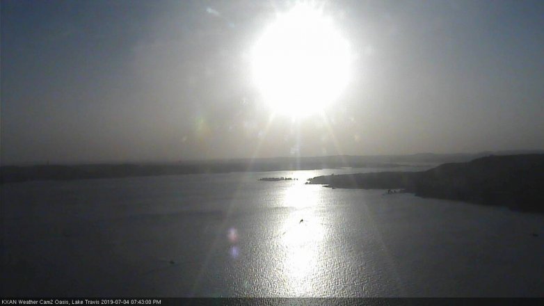 Lake Travis webcam, July 4, 2019 6:45 PM CT