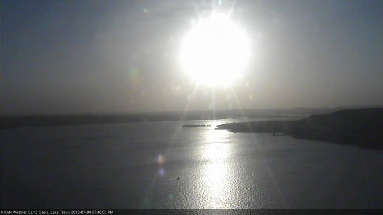 Lake Travis webcam, July 4, 2019 6:50 PM CT
