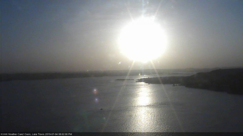 Lake Travis webcam, July 4, 2019 7:05 PM CT