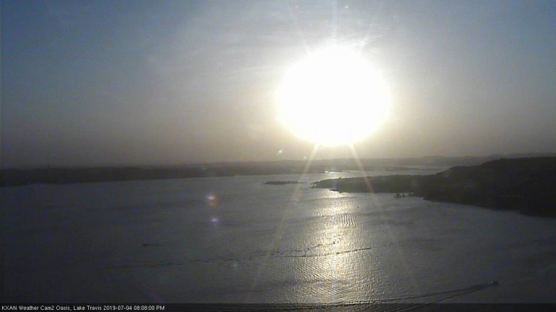Lake Travis webcam, July 4, 2019 7:10 PM CT