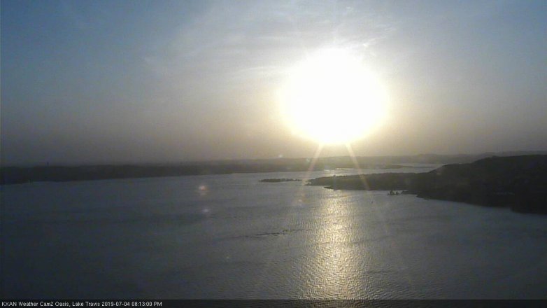 Lake Travis webcam, July 4, 2019 7:15 PM CT