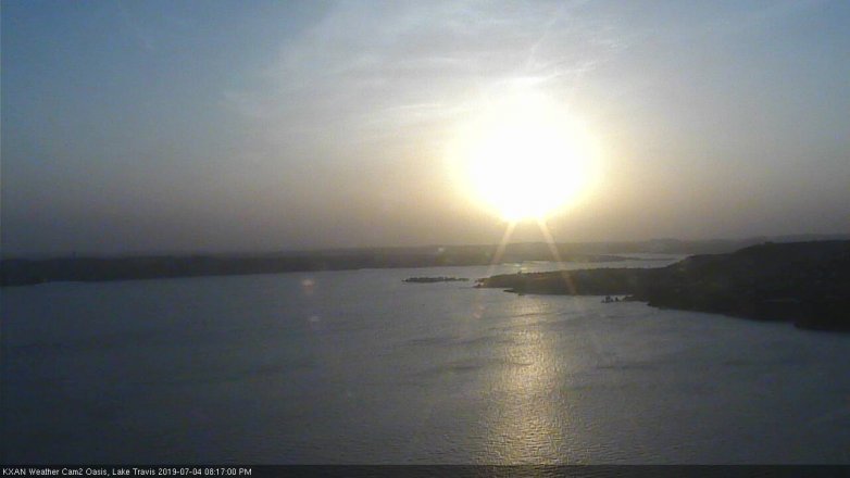 Lake Travis webcam, July 4, 2019 7:20 PM CT