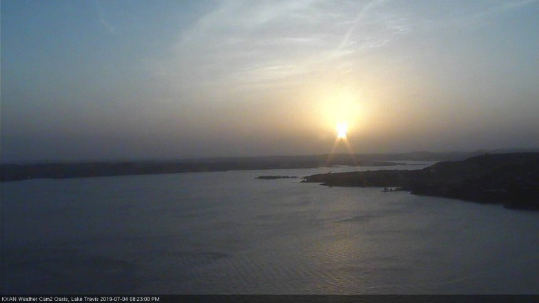 Lake Travis webcam, July 4, 2019 7:25 PM CT