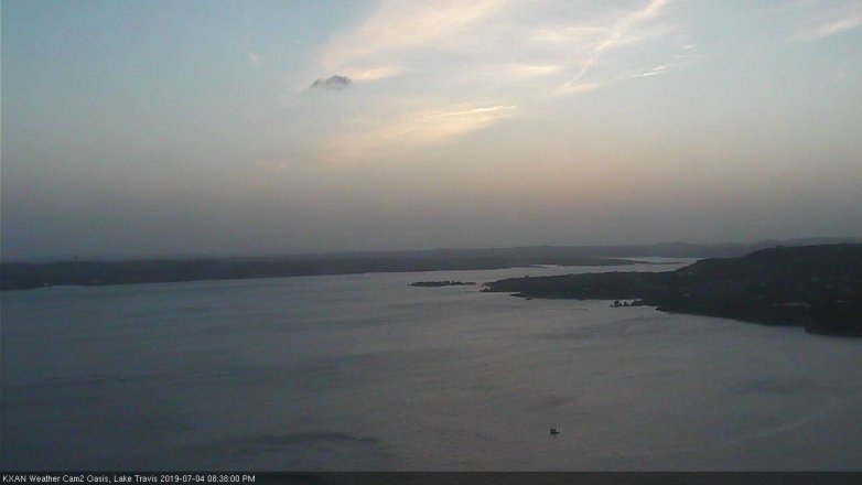 Lake Travis webcam, July 4, 2019 7:40 PM CT