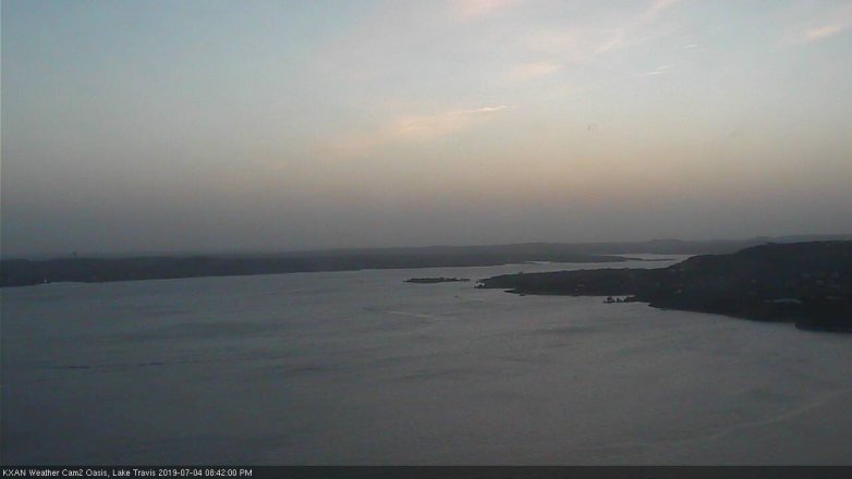 Lake Travis webcam, July 4, 2019 7:45 PM CT