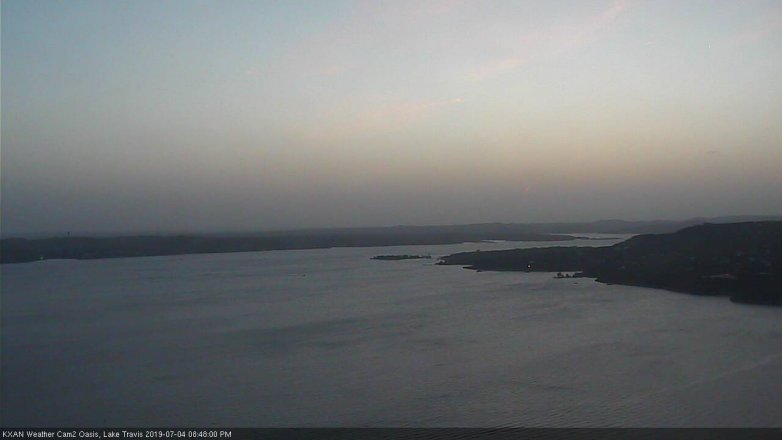 Lake Travis webcam, July 4, 2019 7:50 PM CT