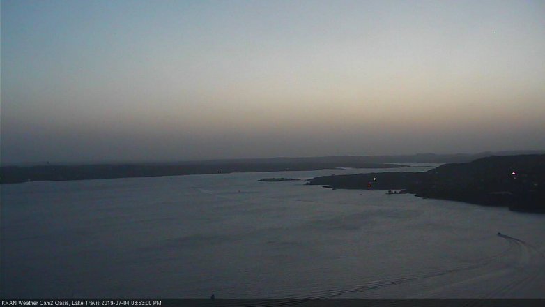 Lake Travis webcam, July 4, 2019 7:55 PM CT