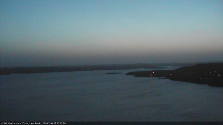 Lake Travis webcam, July 4, 2019 8:05 PM CT