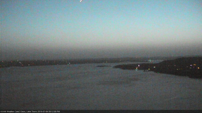 Lake Travis webcam, July 4, 2019 8:15 PM CT