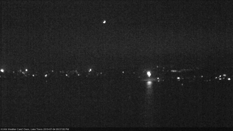 Lake Travis webcam, July 4, 2019 8:40 PM CT