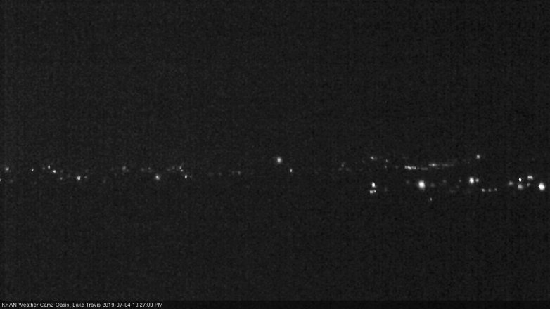 Lake Travis webcam, July 4, 2019 9:30 PM CT