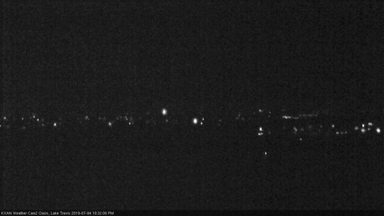Lake Travis webcam, July 4, 2019 9:35 PM CT
