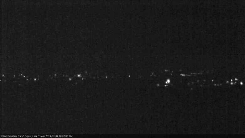 Lake Travis webcam, July 4, 2019 9:40 PM CT
