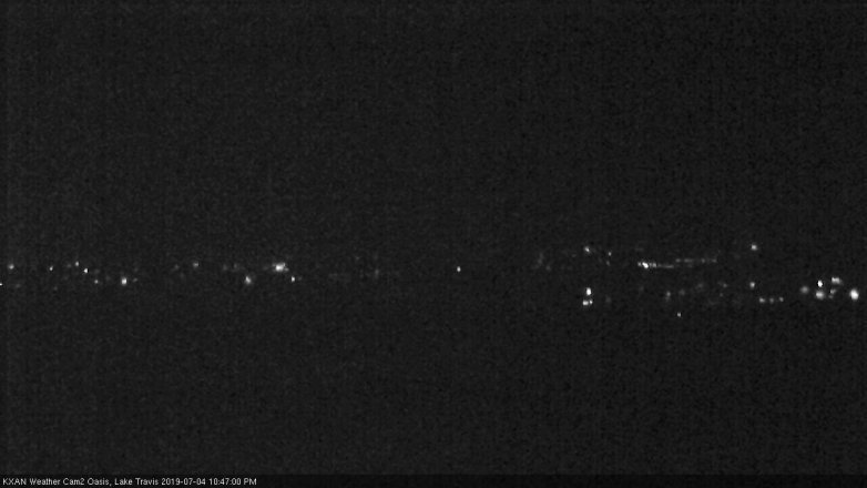 Lake Travis webcam, July 4, 2019 9:50 PM CT