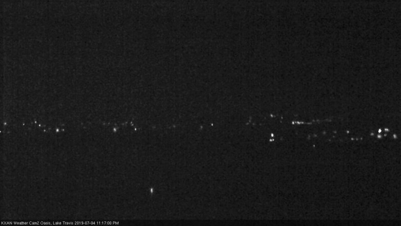 Lake Travis webcam, July 4, 2019 10:20 PM CT