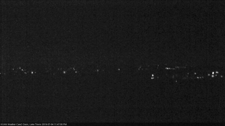 Lake Travis webcam, July 4, 2019 10:50 PM CT