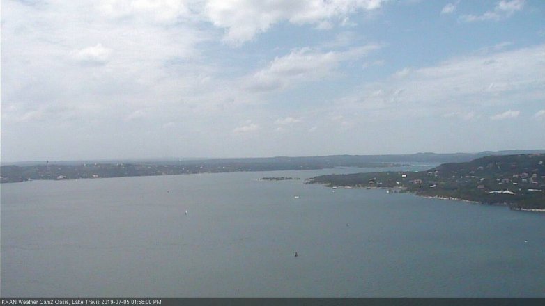 Lake Travis webcam, July 5, 2019 1:00 PM CT