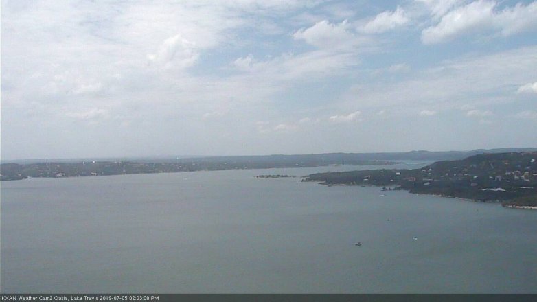 Lake Travis webcam, July 5, 2019 1:05 PM CT