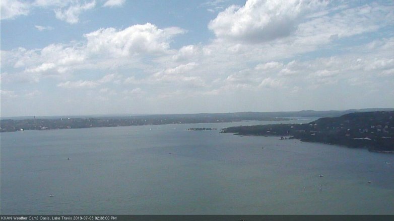 Lake Travis webcam, July 5, 2019 1:40 PM CT