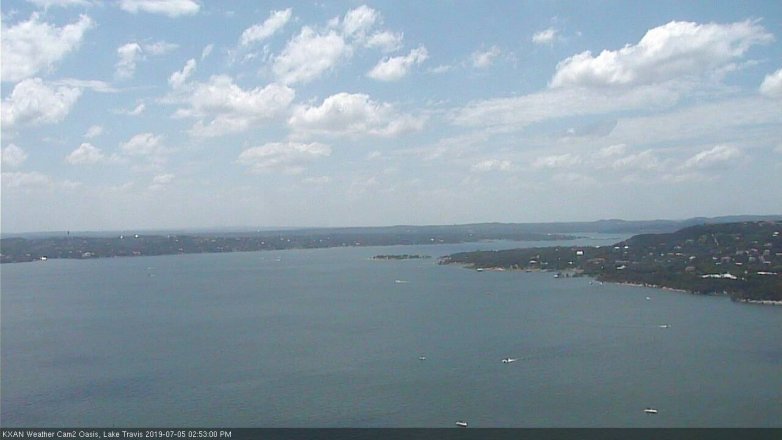 Lake Travis webcam, July 5, 2019 1:55 PM CT