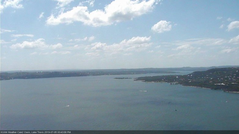 Lake Travis webcam, July 5, 2019 2:45 PM CT