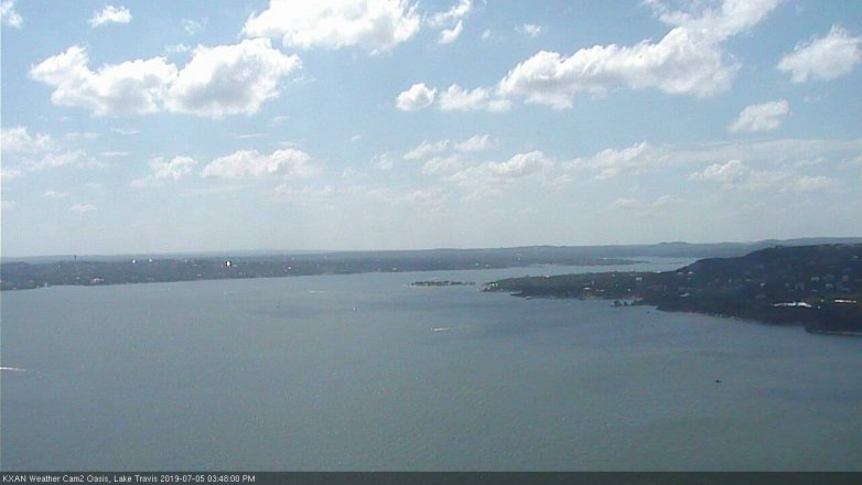 Lake Travis webcam, July 5, 2019 2:50 PM CT