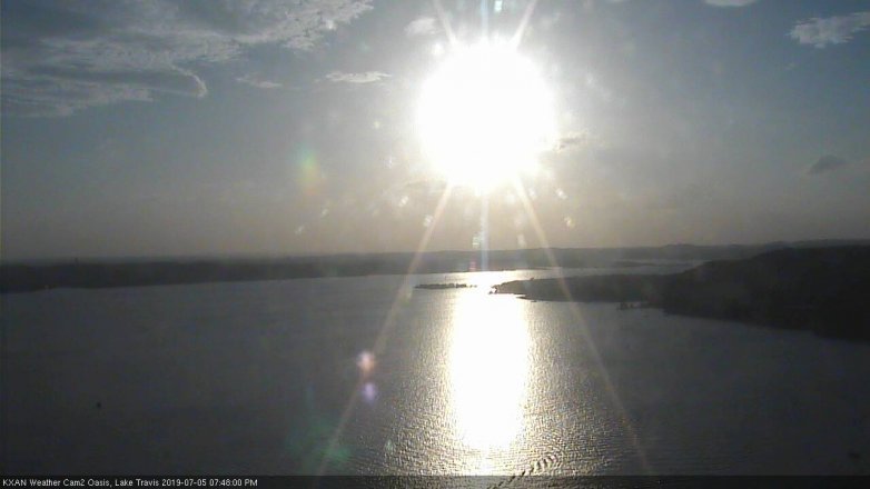 Lake Travis webcam, July 5, 2019 6:50 PM CT