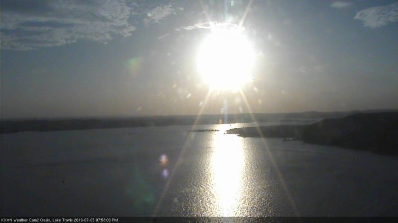 Lake Travis webcam, July 5, 2019 6:55 PM CT