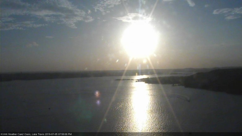 Lake Travis webcam, July 5, 2019 7:00 PM CT