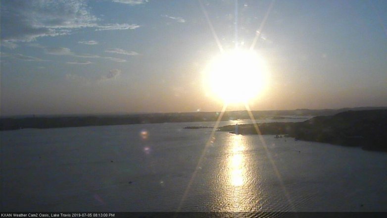 Lake Travis webcam, July 5, 2019 7:15 PM CT