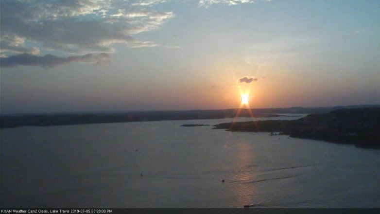 Lake Travis webcam, July 5, 2019 7:30 PM CT