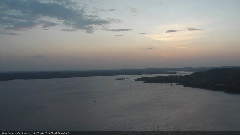 Lake Travis webcam, July 5, 2019 7:45 PM CT