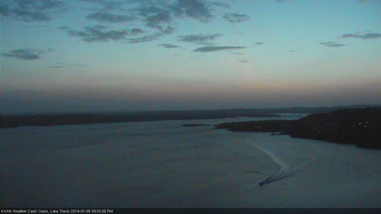 Lake Travis webcam, July 5, 2019 8:05 PM CT