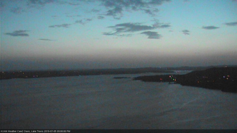 Lake Travis webcam, July 5, 2019 8:10 PM CT