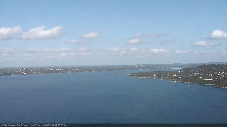 Lake Travis webcam, July 6, 2019 9:00 AM CT