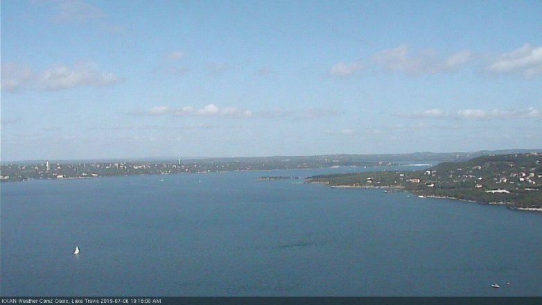 Lake Travis webcam, July 6, 2019 9:20 AM CT